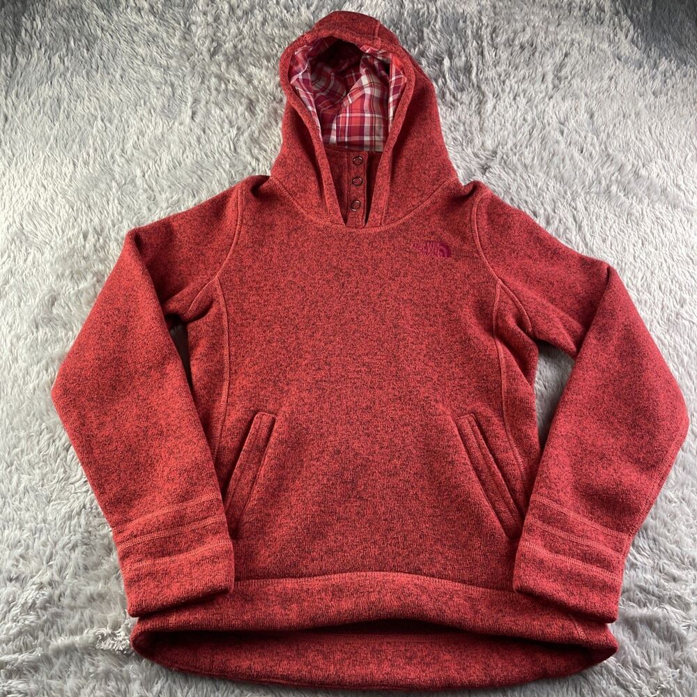 The North Face Jacket Womens Small Red Hoodie Pullover Heathered Hiking Outdoors - Picture 2 of 9